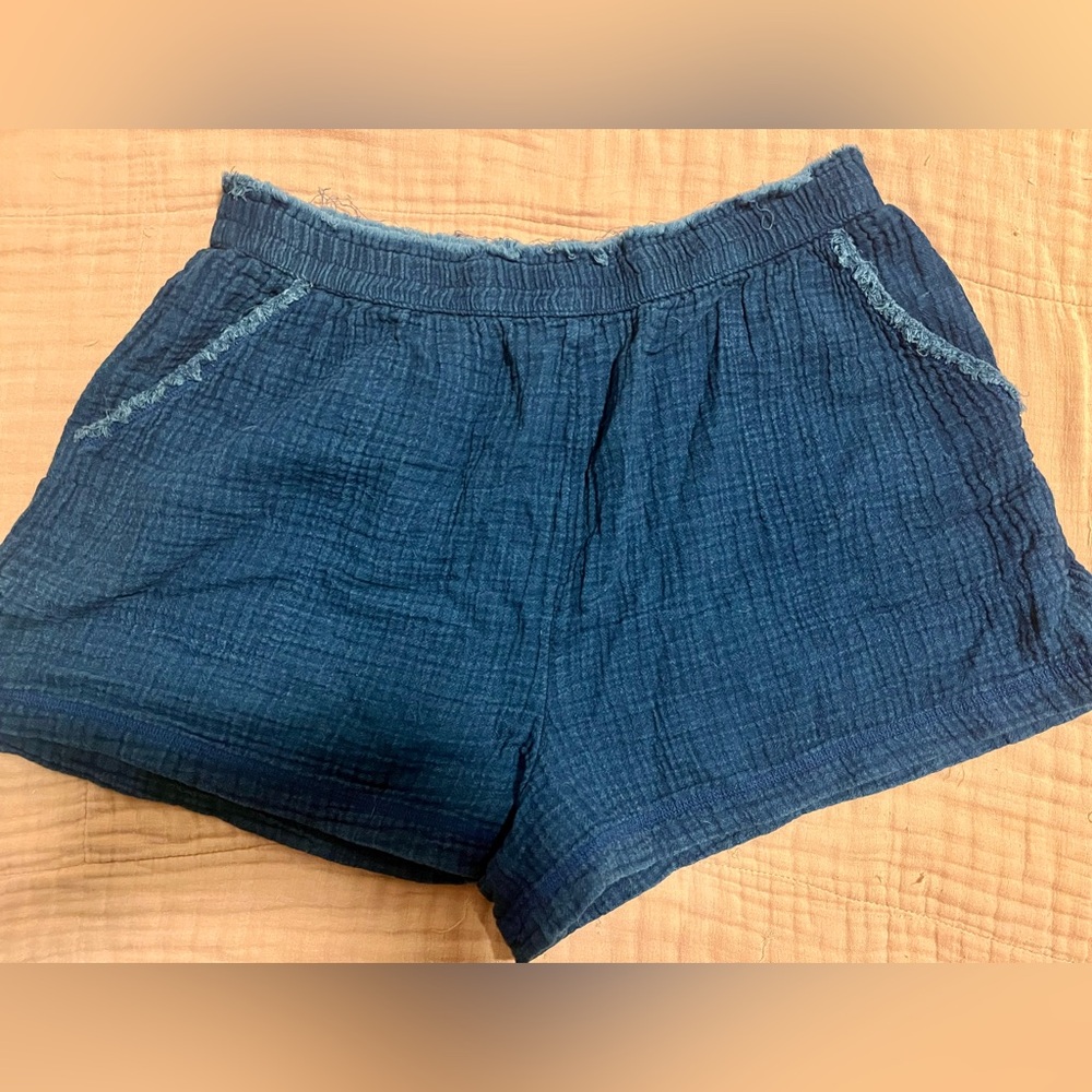 Aerie High Waist Blue Shorts with Muslim Type Fabric